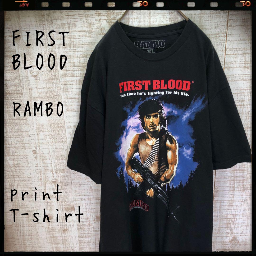 RAMBO ランボー プリント Tシャツ 80's 映画 半袖 古着 5029