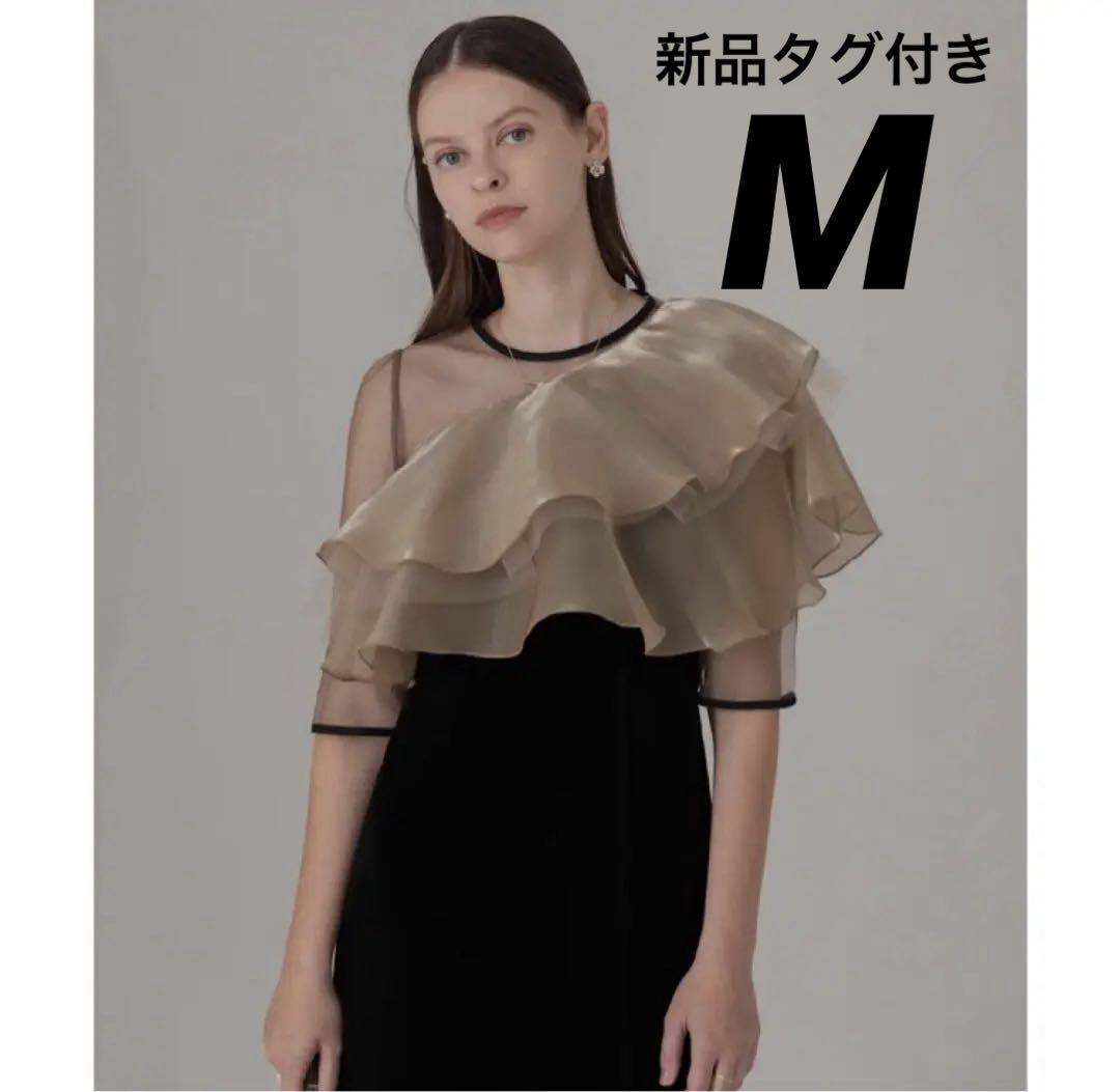 LEJA アシンメトリーティアードフリル3WAYベロアIラインドレス　ブラックM