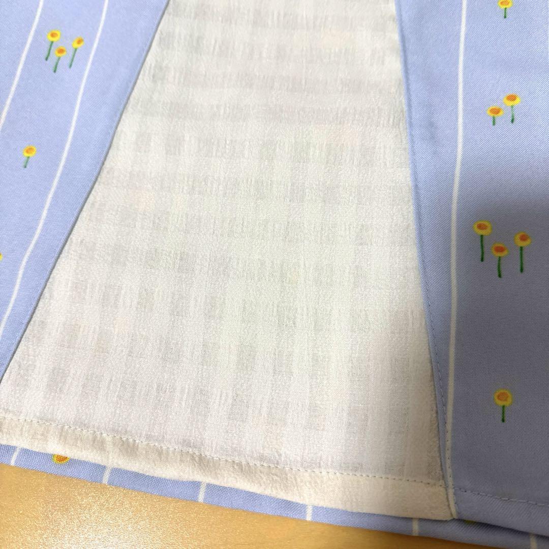 新品　保育士エプロン　くまのがっこうピクニックエプロンライトブルー