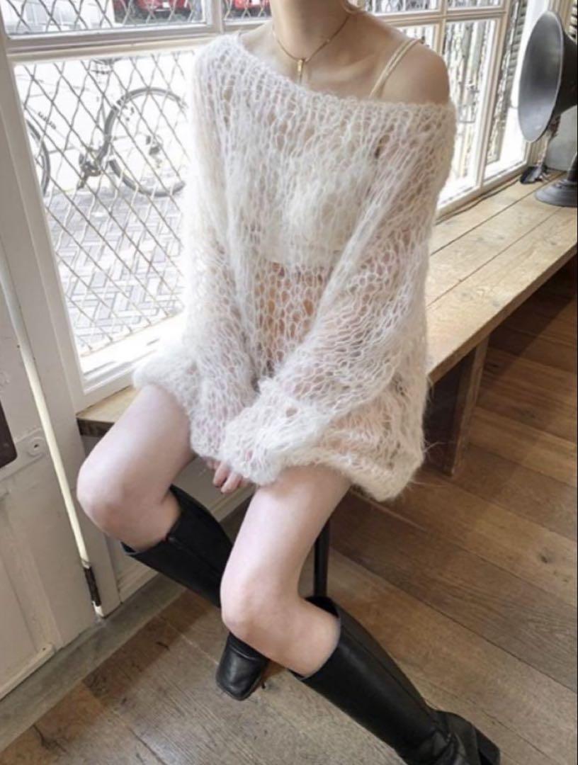 トップス birthdeath fishnet sweater