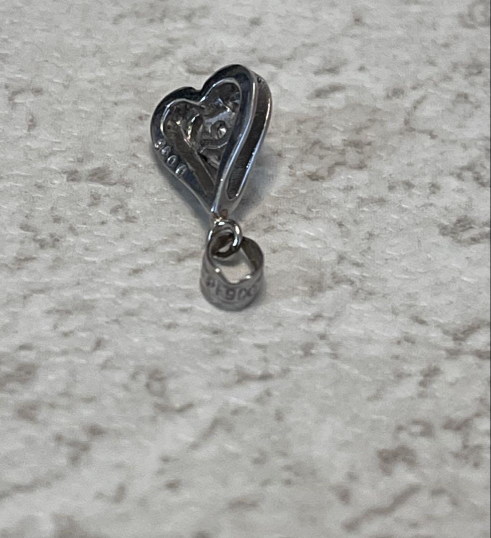 Pt900 ハート ダイヤモンド ペンダントトップ 0.098ct プラチナ
