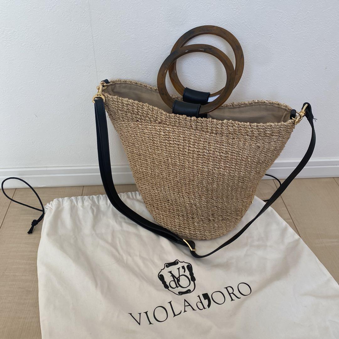 超可爱の VIOLAd'ORO ヴィオラドーロ カゴバッグ かごバッグ