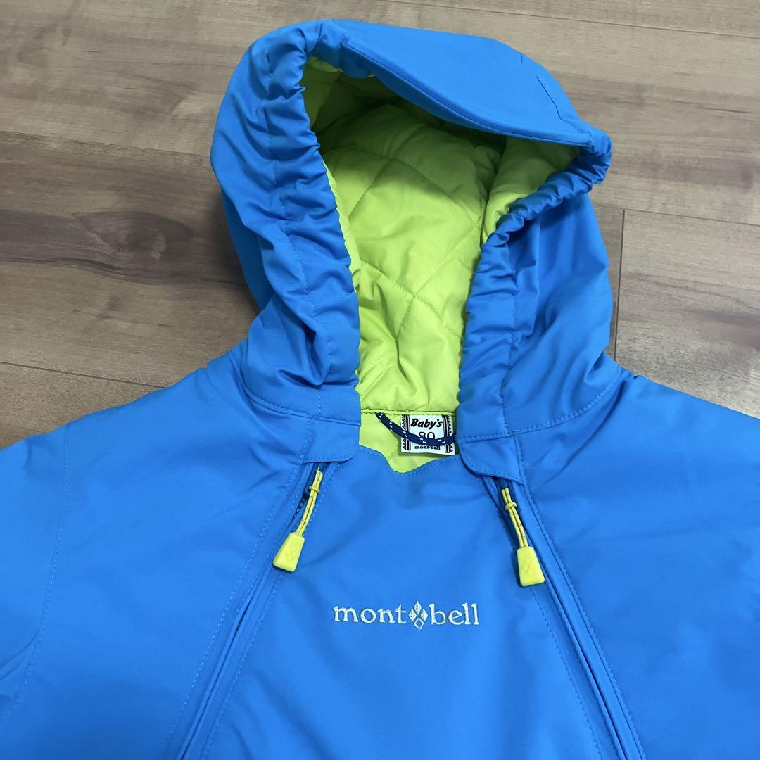 【美品】montbell スノーウェア青 80