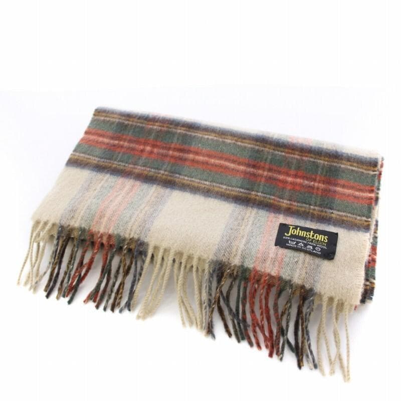 マフラー ストール カシミヤ チェック ベージュ /TK レディース