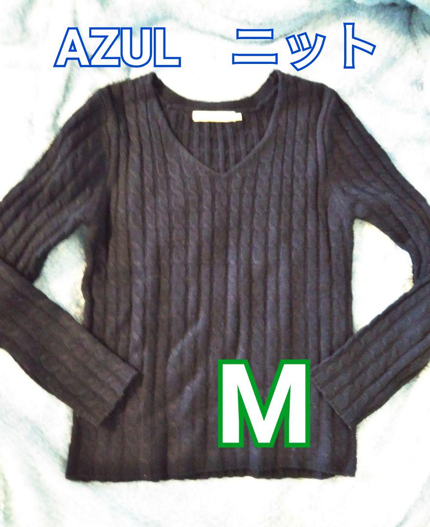 メルカリ 清楚で出来る女アピール Azul レディース紺色ニット シンプルで着回ししやすい ニット セーター 650 中古や未使用のフリマ