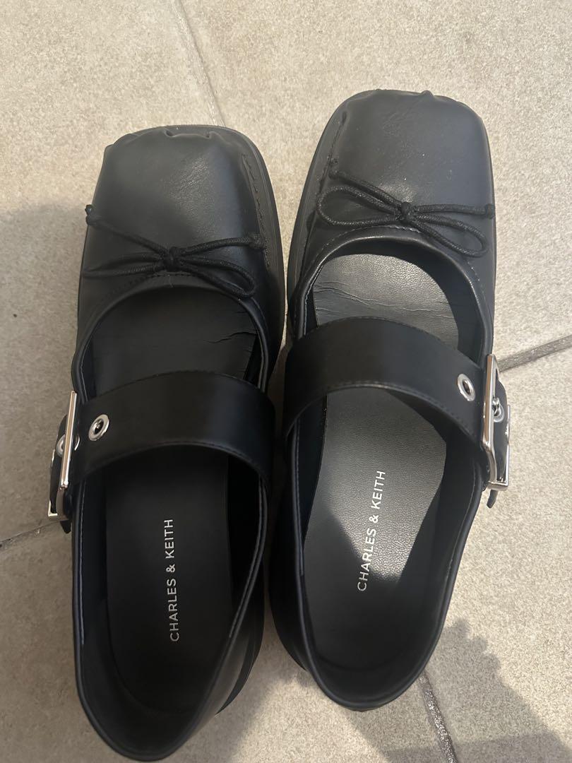 CHARLES & KEITH スクエアトゥ ボウバックルメリージェーン