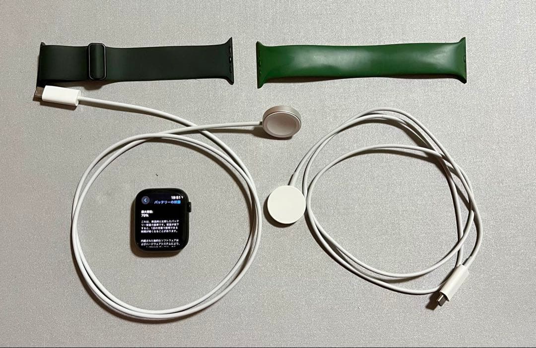 Apple Watch 7 本体 79 バッテリー容量 充電ケーブル2本付き