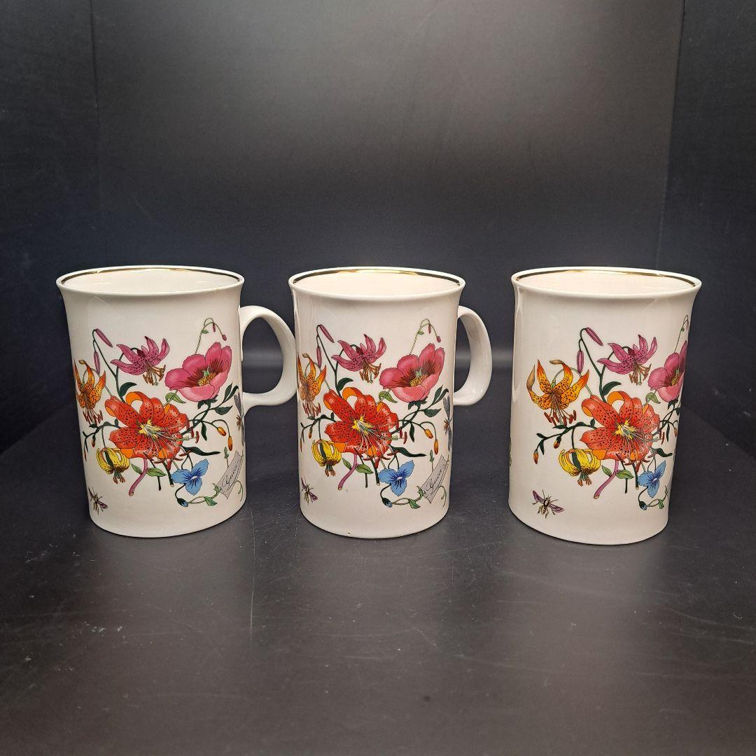 GUCCI　グッチ　マグカップ　花　昆虫　ヴィンテージ　3個セット　未使用