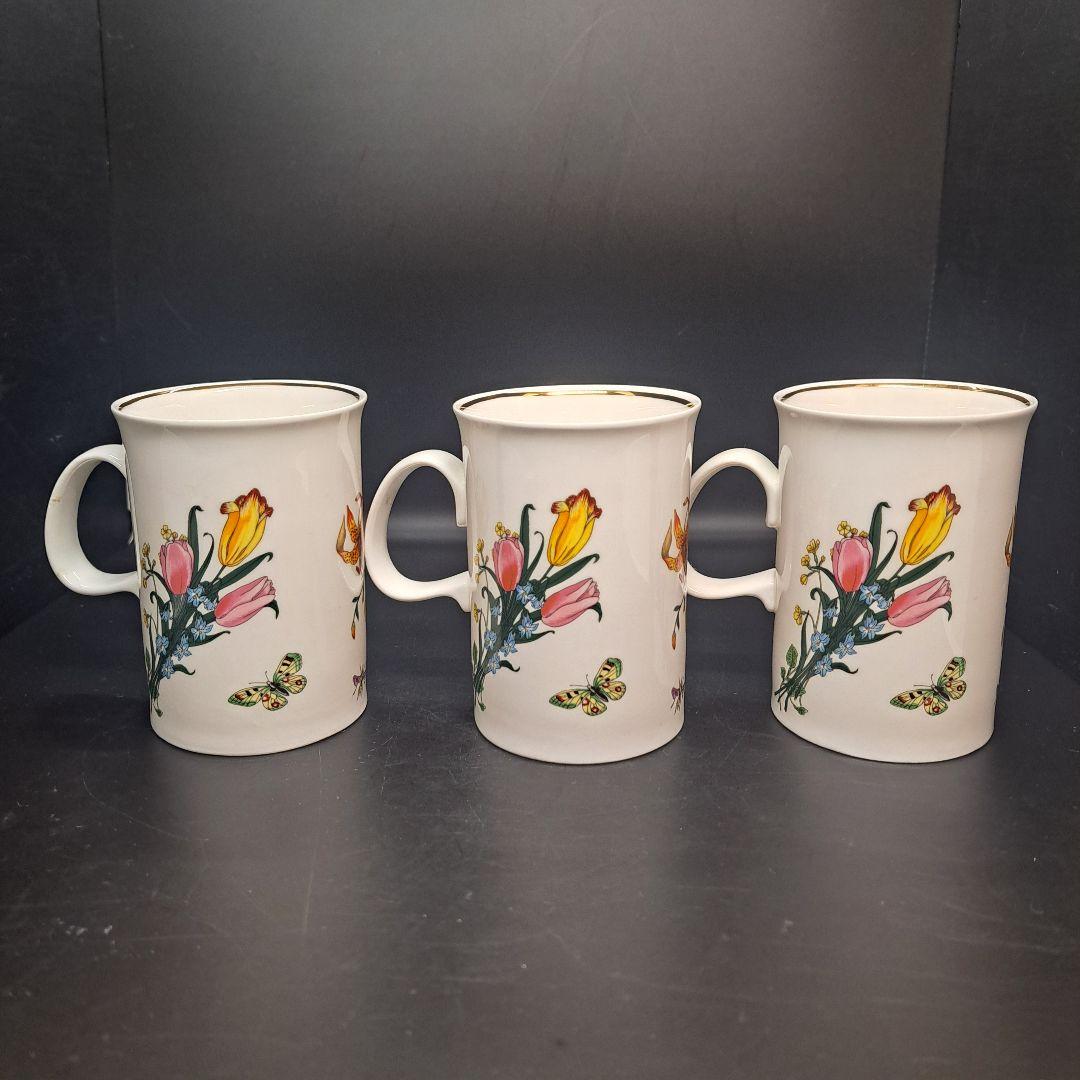 GUCCI　グッチ　マグカップ　花　昆虫　ヴィンテージ　3個セット　未使用