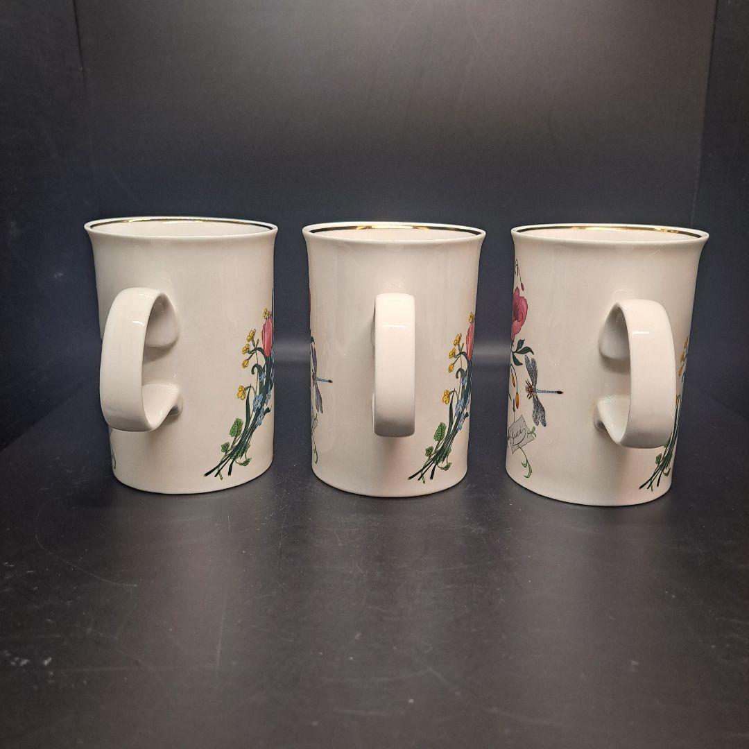 GUCCI　グッチ　マグカップ　花　昆虫　ヴィンテージ　3個セット　未使用