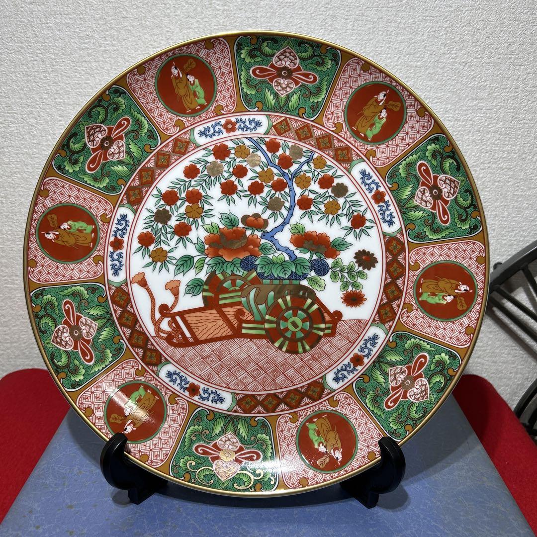 有田焼 古伊万里 春画飾皿 赤絵 大皿 インテリア オブジェ