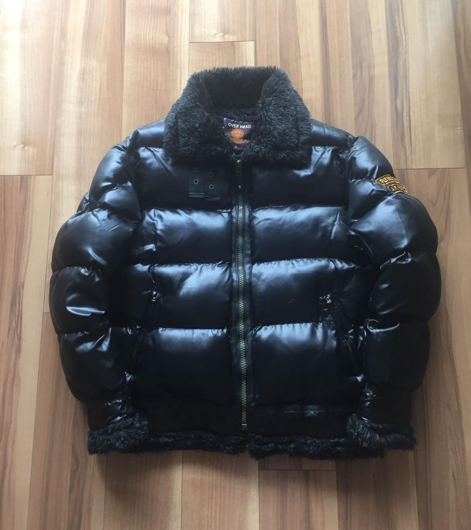 美品 OVER HEADオーバーヘッド・B-3タイプ中綿ジャケット・L・ブラック