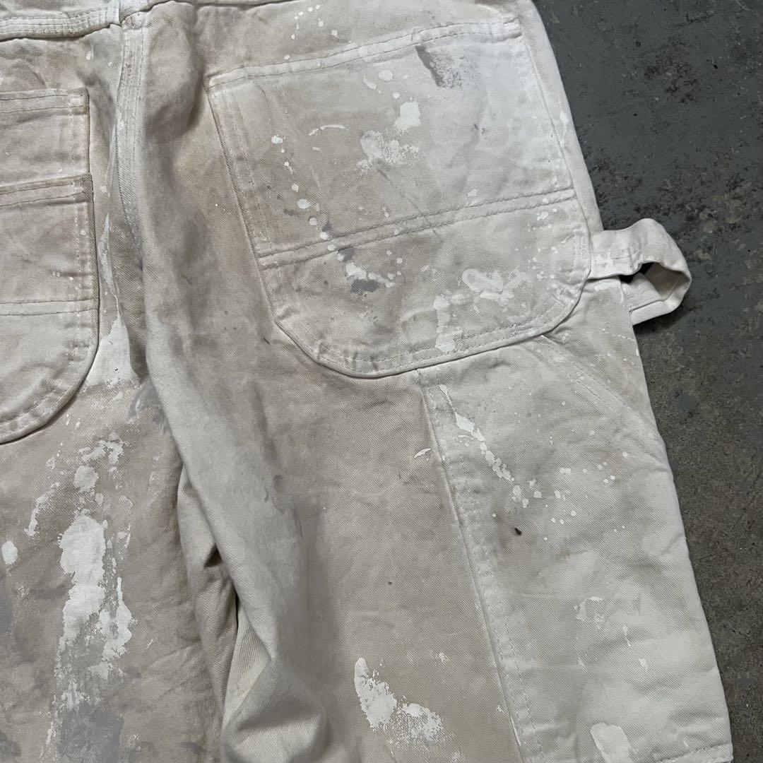DICKIES ペンキ グランジ ホワイト ダブルニー ペインターパンツ W32