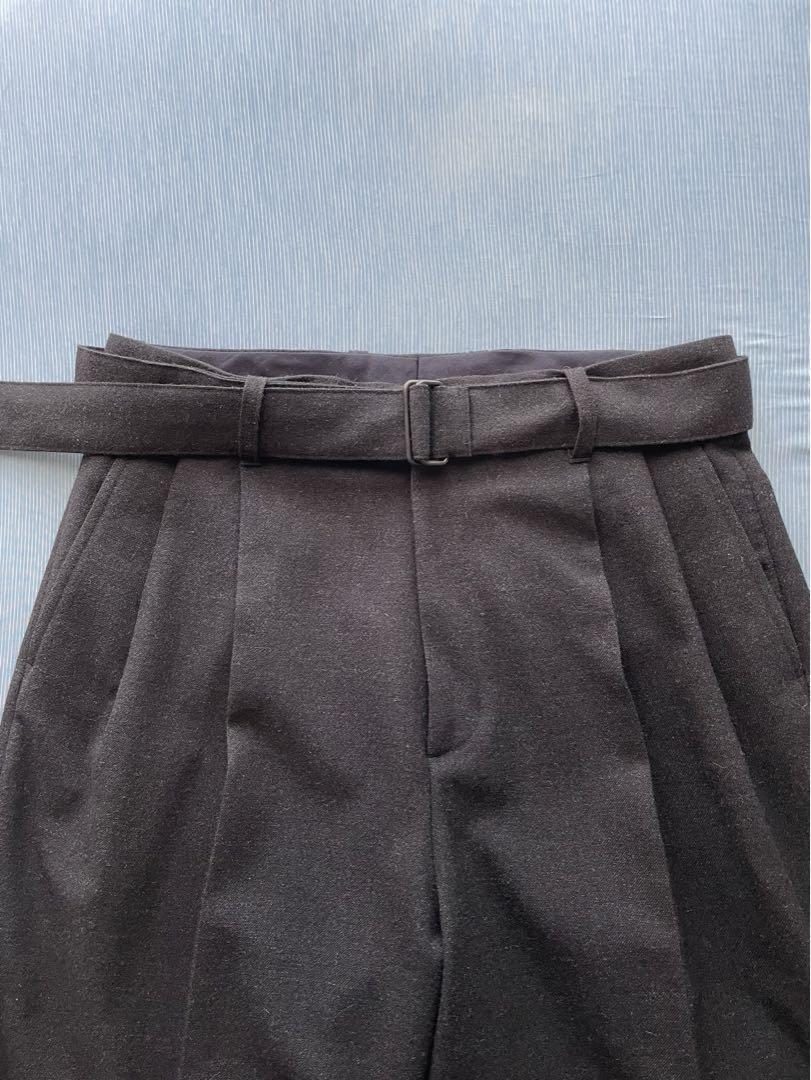 stein】BELTED WIDE STRAIGHT TROUSERS