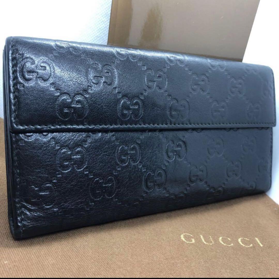 ❤️美品❤️GUCCI ハート マイクロ シマ レザー 長財布 Wホック