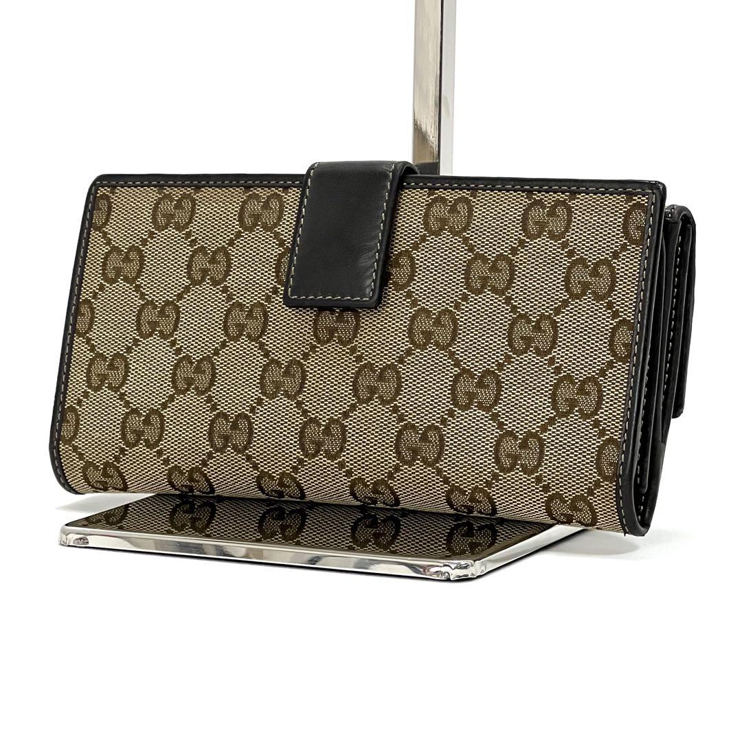 グッチ GUCCI 二つ折り財布 シェリーライン GGキャンバス リボン