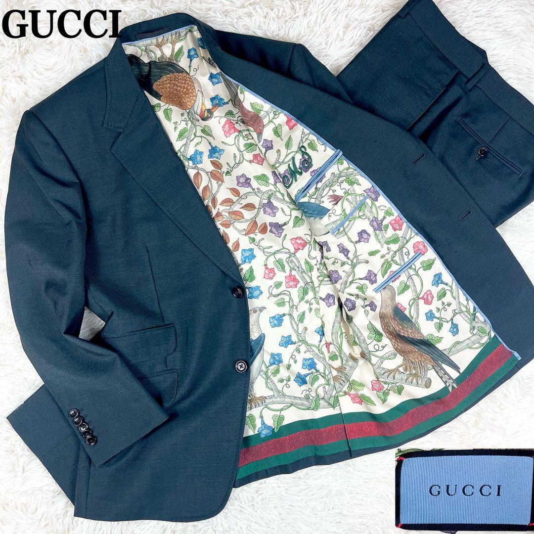 GUCCI DIY ボタニカル柄 シェリーライン スーツ シルク 現行XL LL GUCCI