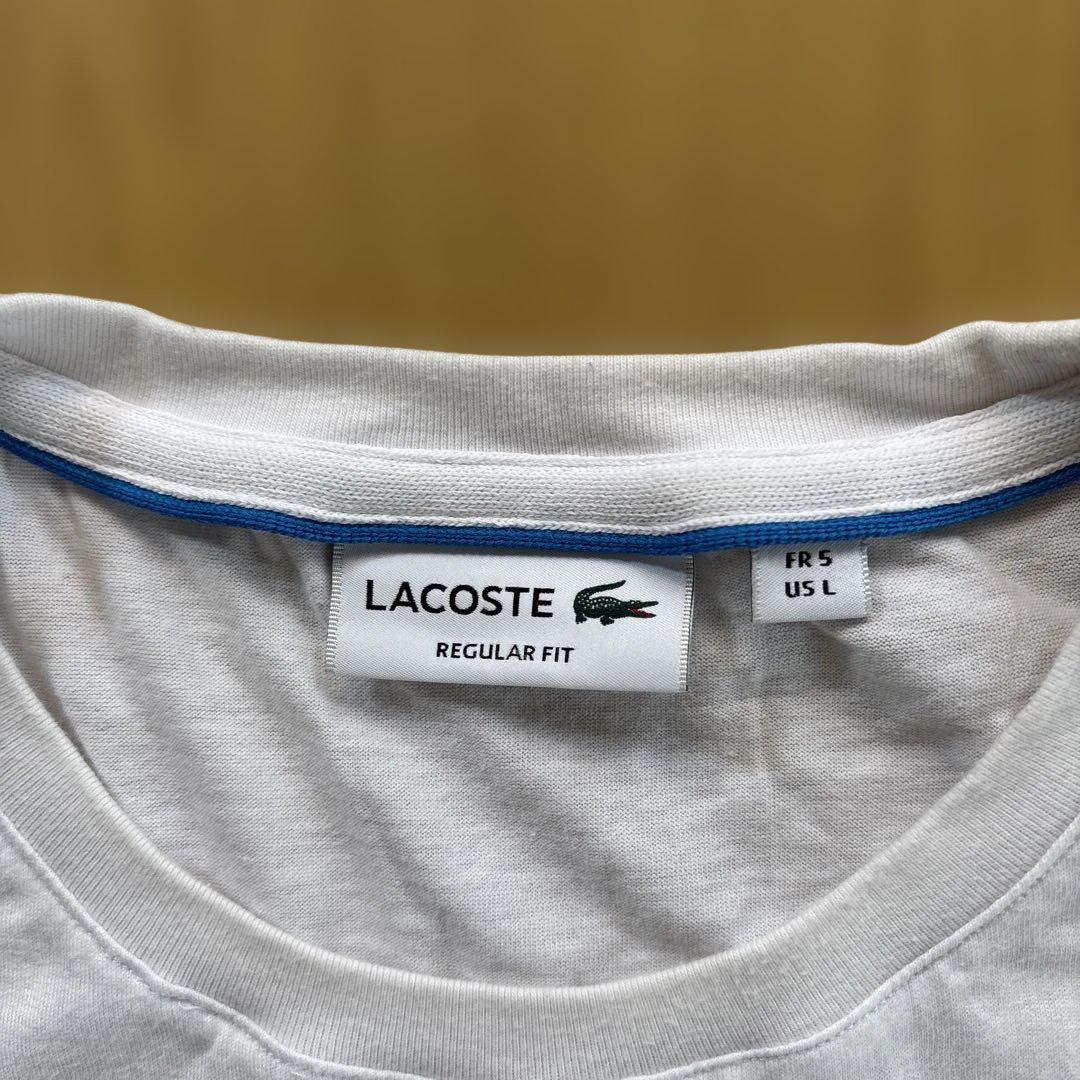 LACOSTE ホワイト Tシャツ US L - メルカリ