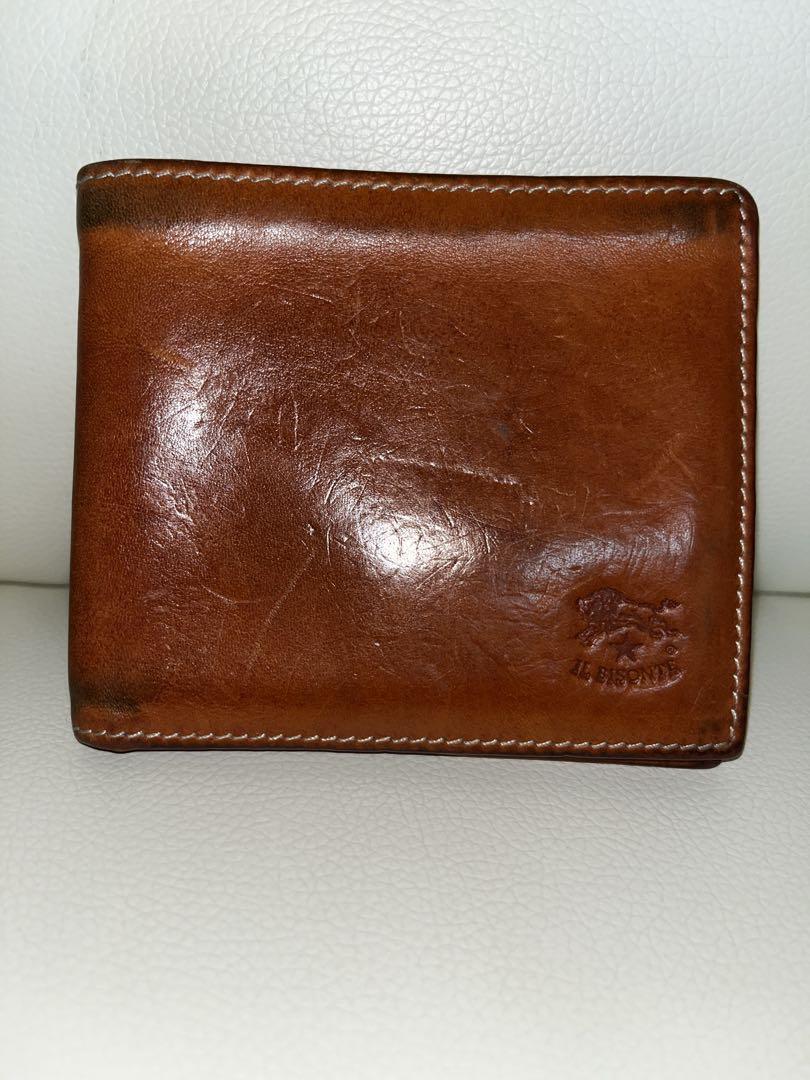 IL BISONTE イルビゾンテ　ブラウンレザー 二つ折り財布 中古品