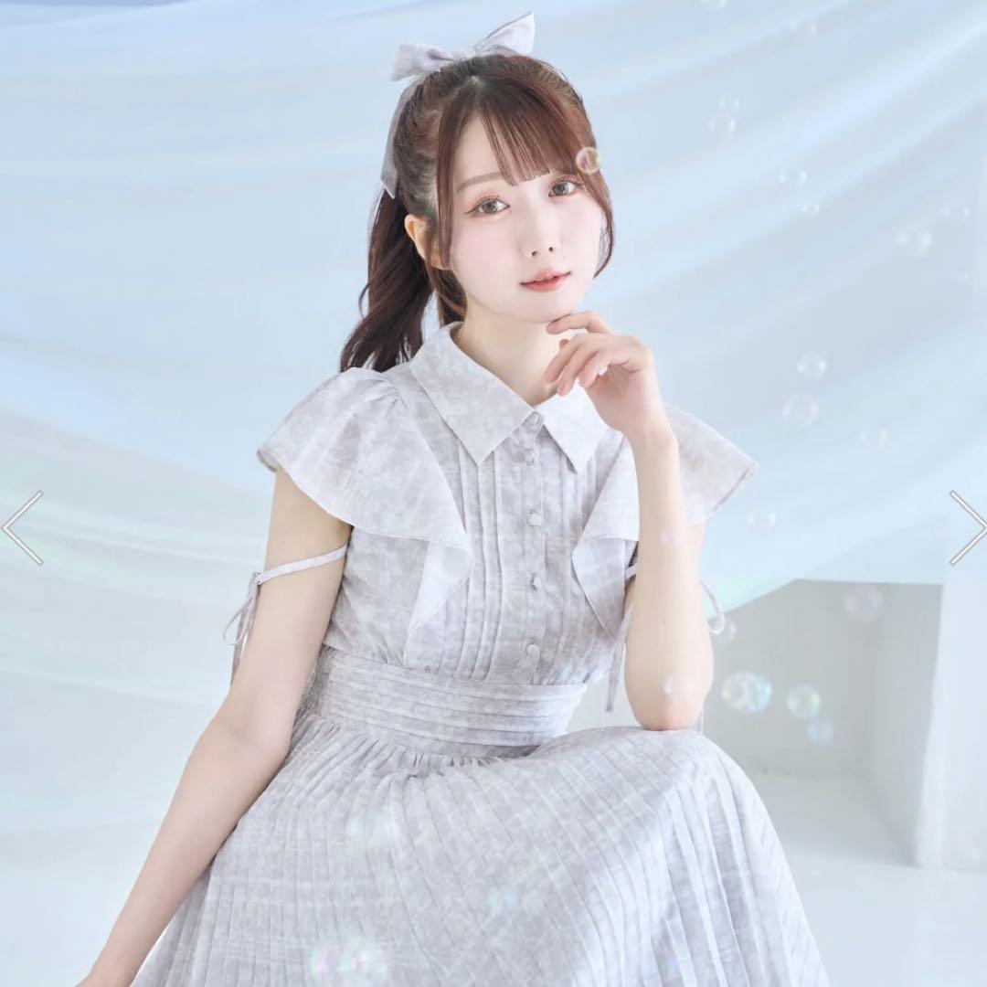 ワンピース rosemuse Pleats floral print dress gray