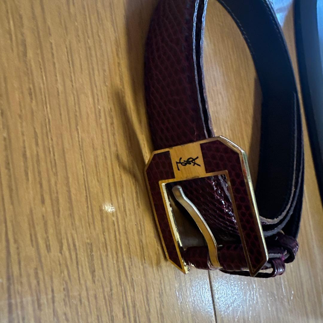 激レア YSL イヴサンローラン ベルト リザード型押しレザー 激レア YSL イヴサンローラン ベルト リザード型押しレザー