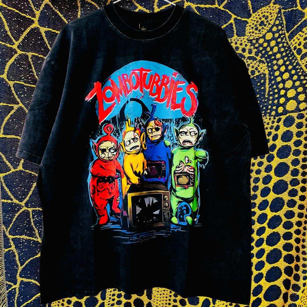 ゾンビ テレタビーズ メンズ Tシャツ XL 2XL ウォッシュ加工