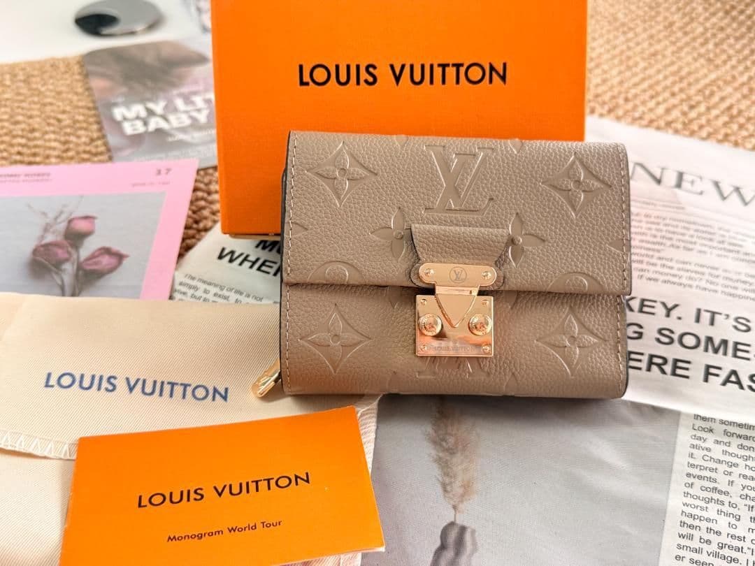 LOUIS VUITTON 三つ折り財布 ベージュF50