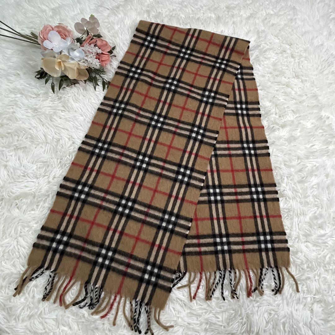 Burberryバーバリー　ノバチェックマフラーカシミヤ100％メンズレディース
