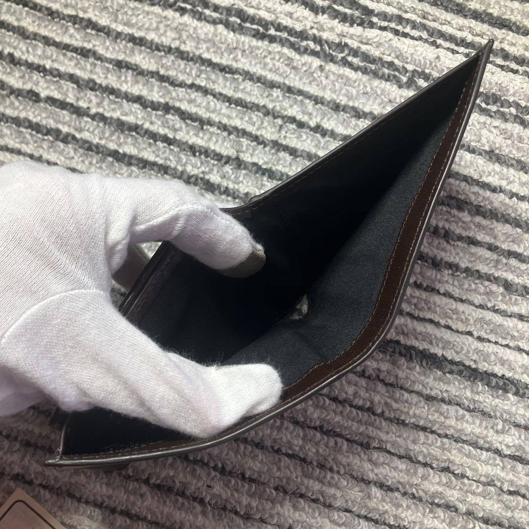 【未使用品】ポールスミス フォールデッドエッジ 二つ折り財布 ブラウン