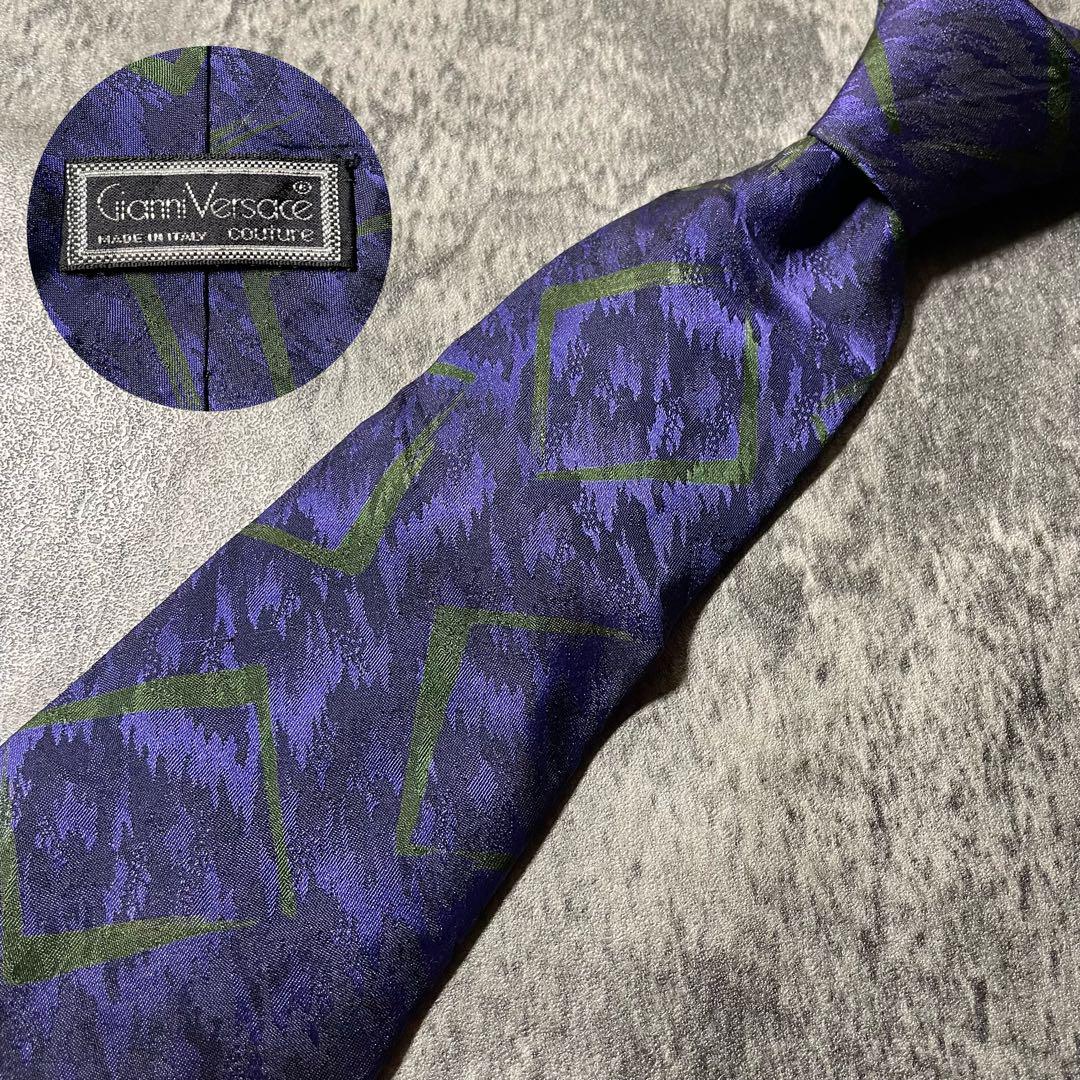 AN086 Gianni Versace Couture パープル シルク