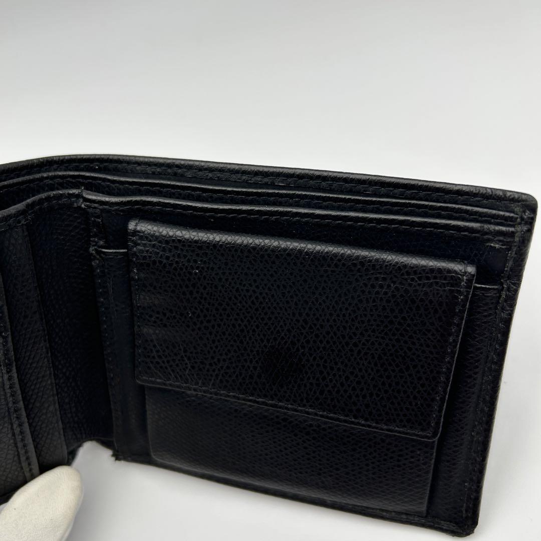 EMPORIO ARMANI エンポリオアルマーニ　短財布　ブラック　上質レザー