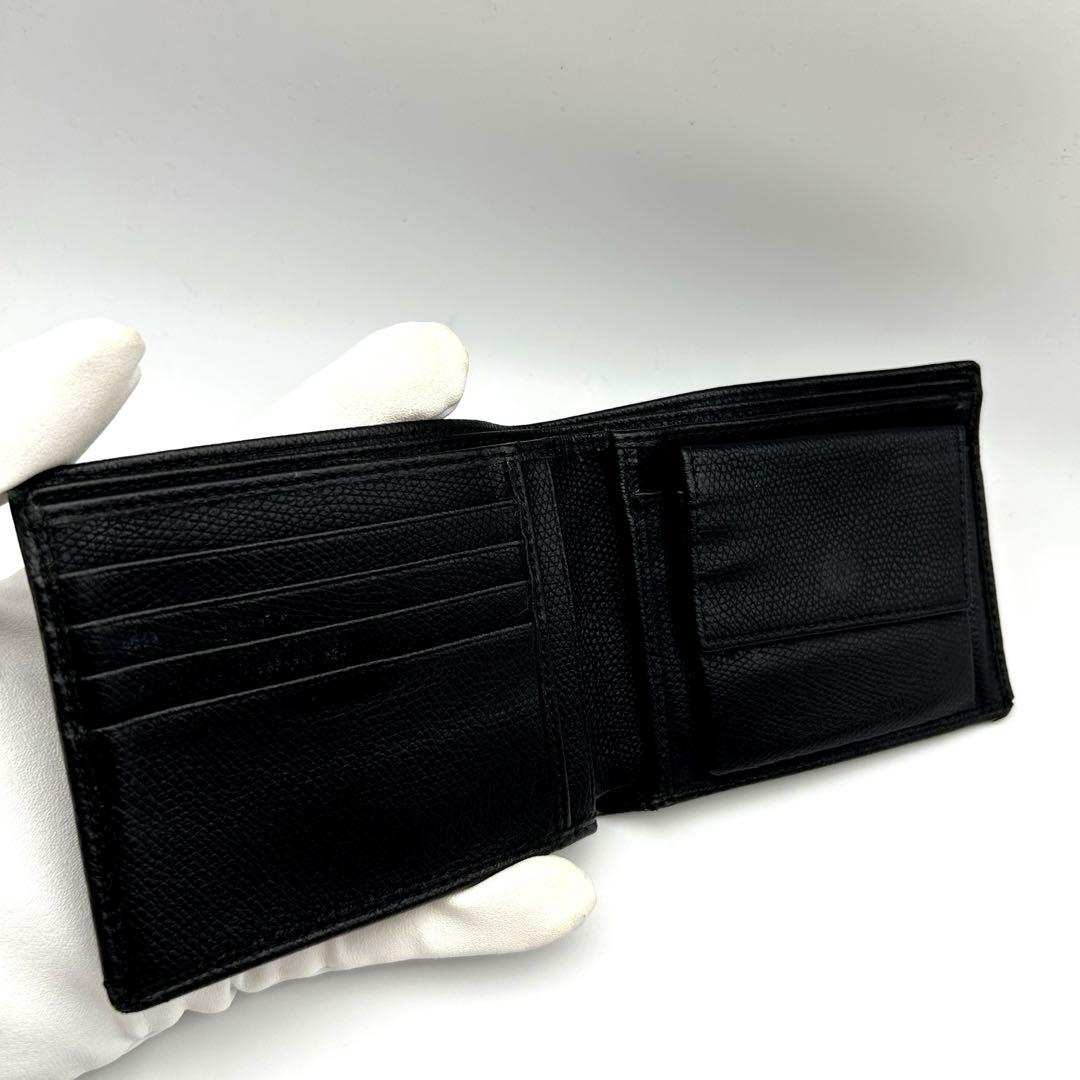 EMPORIO ARMANI エンポリオアルマーニ　短財布　ブラック　上質レザー