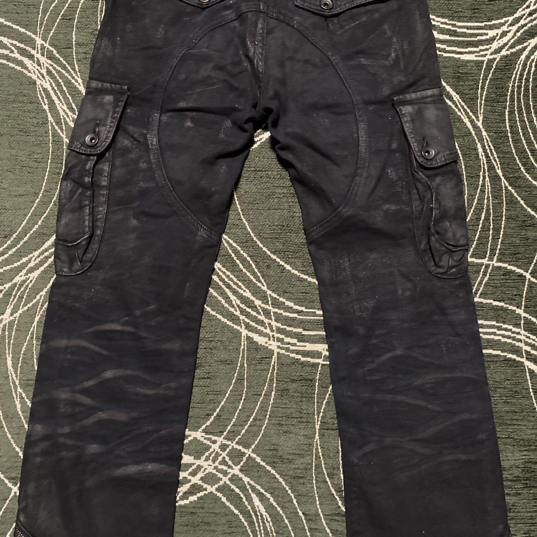 パンツ Civarize black coating cargo denim emo