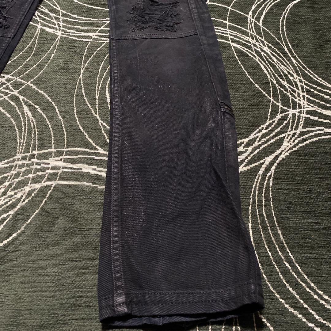 パンツ Civarize black coating cargo denim emo