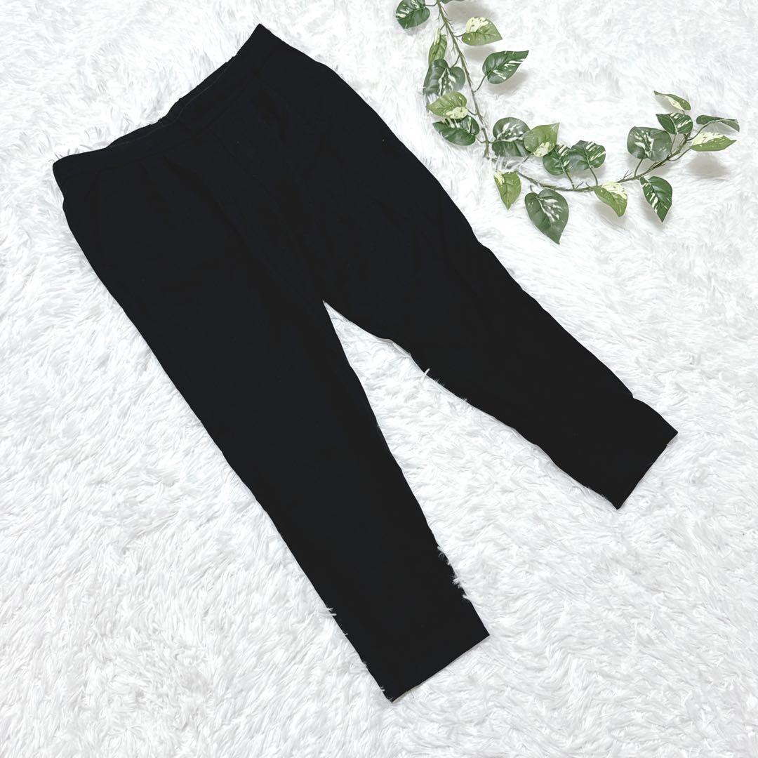 B2111【ジャーナルスタンダード】ブラック ストレッチパンツ(S)テーパード