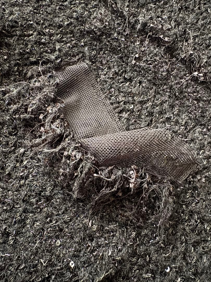 Curensologyエトワールニットツイードカーディガン ブラック 黒 Curensologyエトワールニットツイードカーディガン ブラック 黒