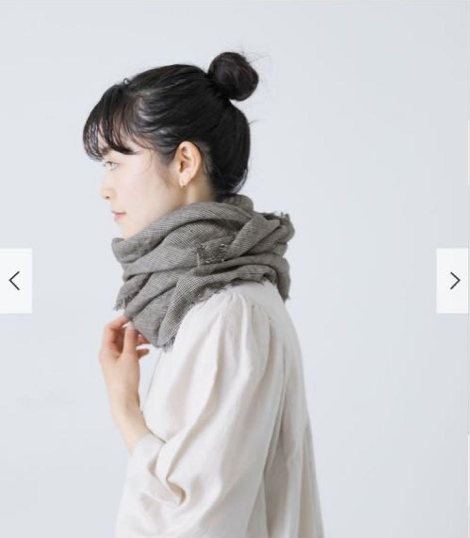 新品タグ付き　かぐれ　リネンチェックスクエアストール　アーバンリサーチ ドアーズ