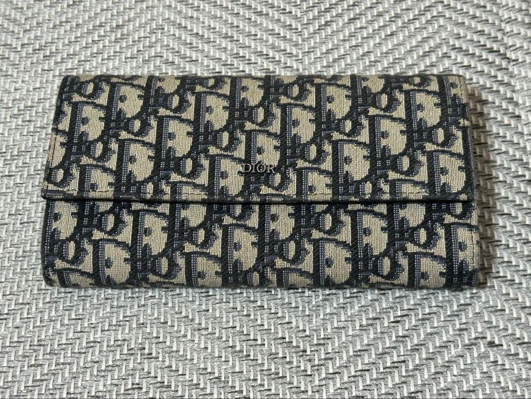 ロング フラップウォレット ディオール オブリーク ジャカード