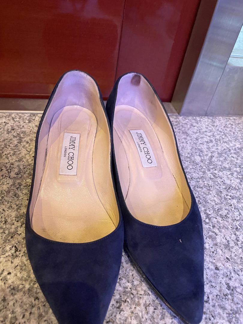 JIMMY CHOO ネイビー スエード パンプス 38 JIMMY CHOO(ジミーチュウ) パンプス 38 レディース - ネイビー