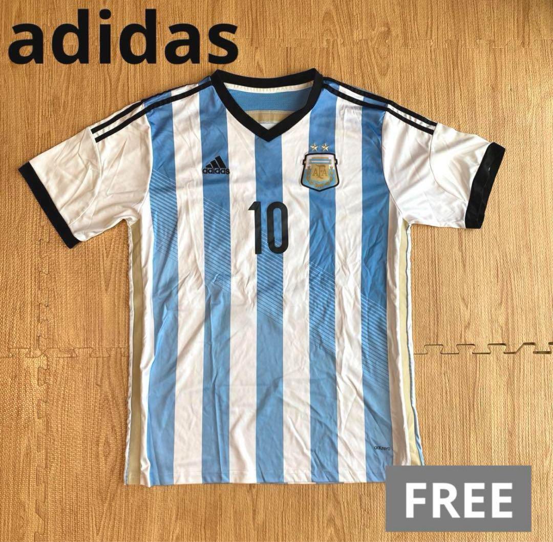 adidas サッカー　アルゼンチン　メッシ　ユニフォーム　フリーサイズ