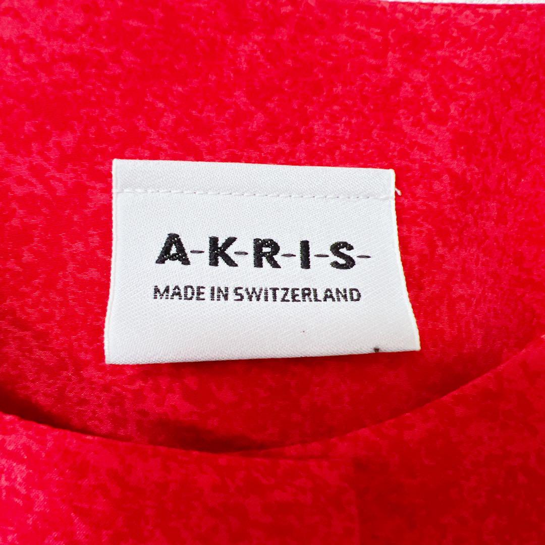 アクリス/シルク 100/ワンピース/赤／ロングワンピース/AKRIS/高級