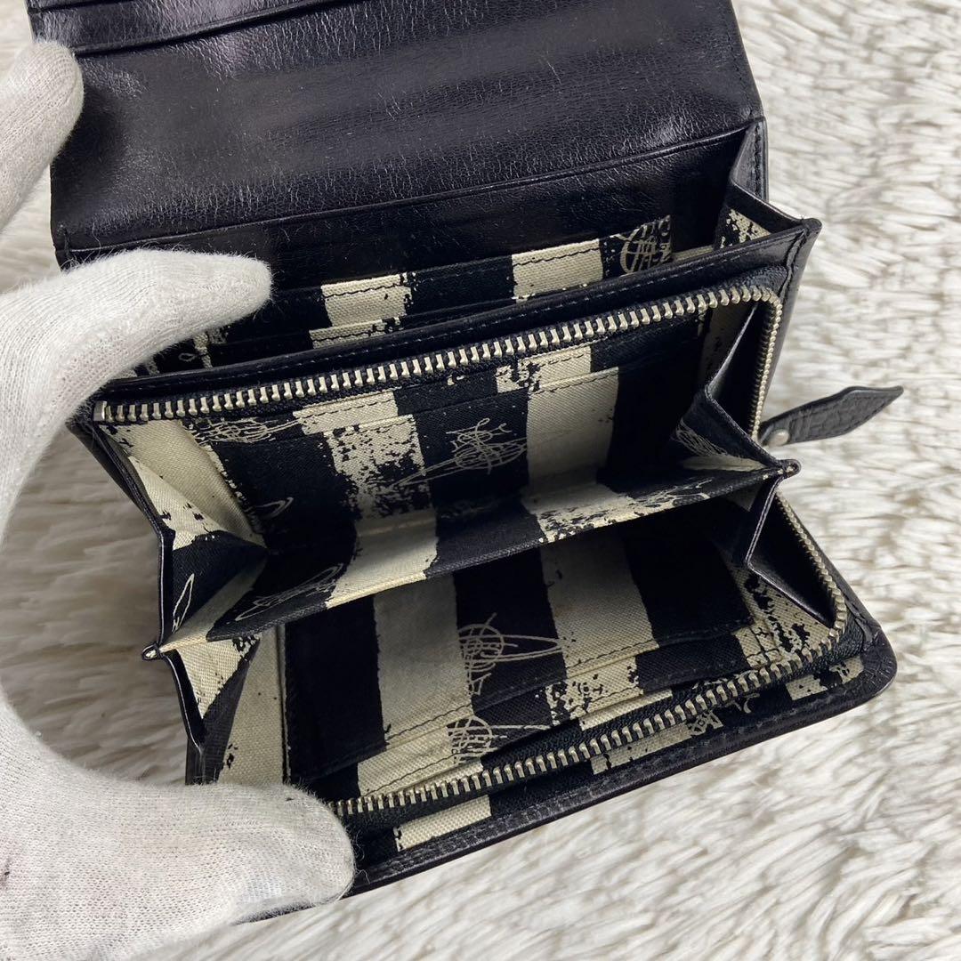 極美品 ヴィヴィアンウエストウッド レザー 折り財布 オーブ
