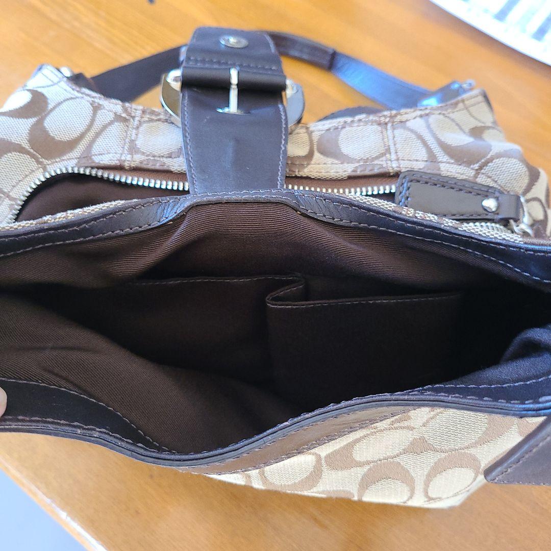 美品 COACH コーチ ソーホー シグネチャー ハンドバッグ 茶色