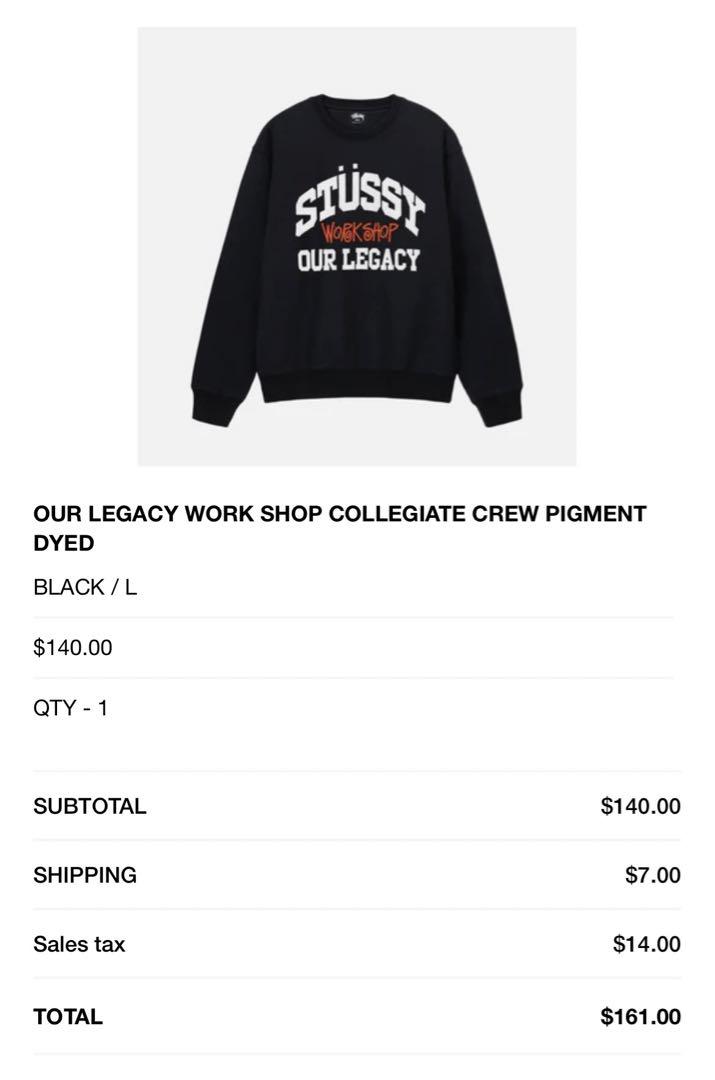 トップス OUR LEGACY WORK SHOP COLLEGIATE CREW