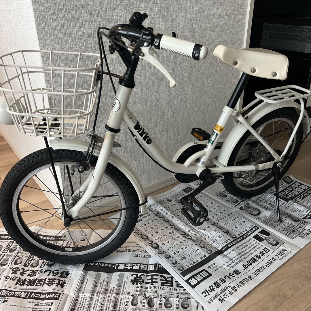 引き取り専用　bikke 16インチ　子供用自転車 土日都内某所直接引渡】bikke 幼児用自転車 白 補助輪付き 16