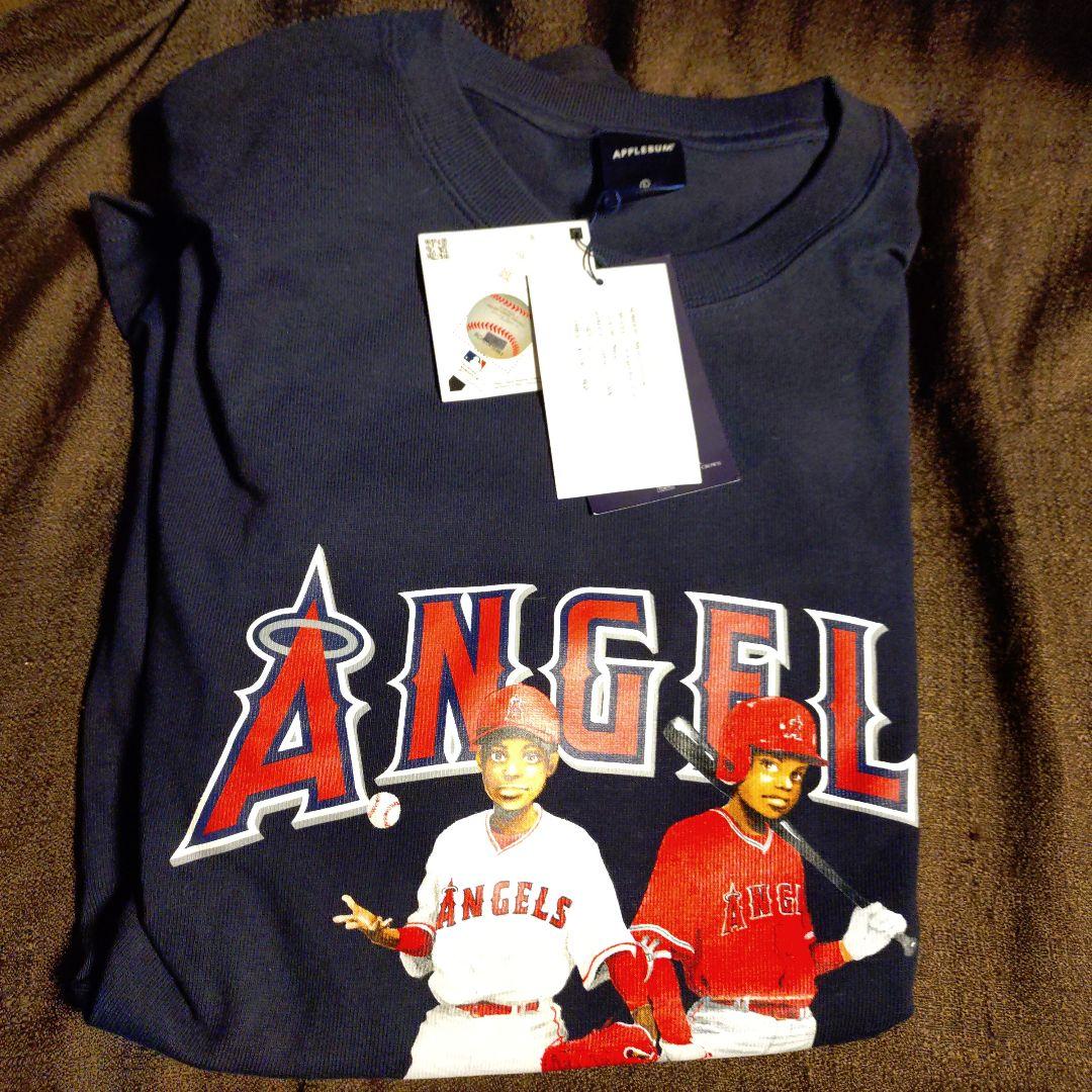 新品アップルバムLサイズメンズ半袖Tシャツネイビーエンゼルス