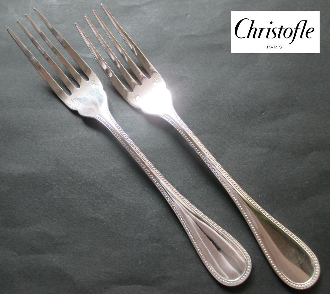 美品☆仏蘭西高級銀器☆クリストフルシルバー ディナースプーン２本　マルメゾン 美品☆仏蘭西高級銀器クリストフルシルバー テーブルスプーン2