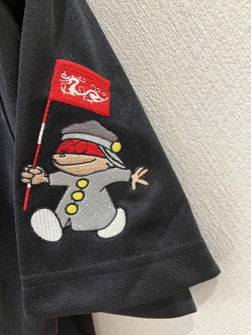 ダンスウィズドラゴン　ど根性ガエルコラボ　メンズポロシャツ　ブラック　L 美品