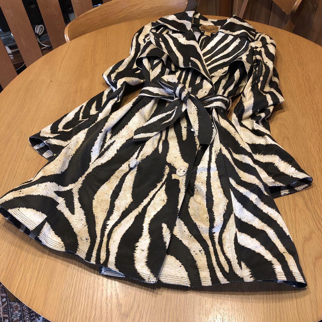 希少☆Roberto Cavalli カヴァリ定番ゼブラ柄コラボコート！Lサイズ