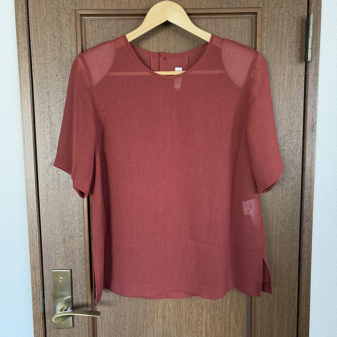 レディース シャツ 半袖 深レッド VINVERT
